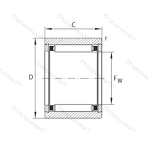 Подшипник игольчатый радиальный NK 6/12-TN-XL