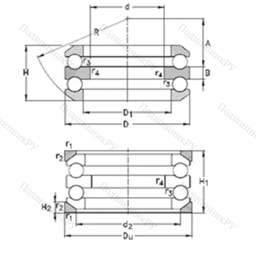 Подшипник шариковый упорный 54312-MP+U 312