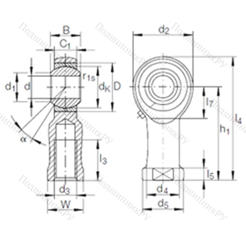 Подшипник скольжения сферический GIKFR 16 PB