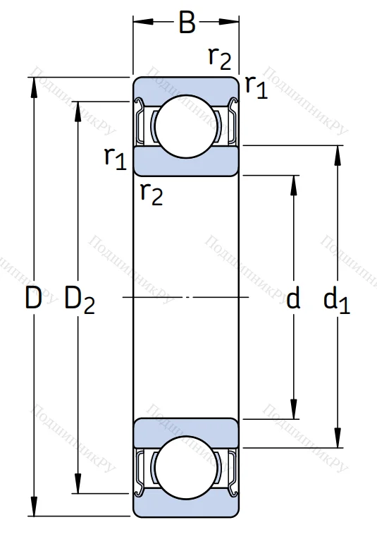 Однорядный шариковый подшипник 6006 2Z/C 3 LHT 23