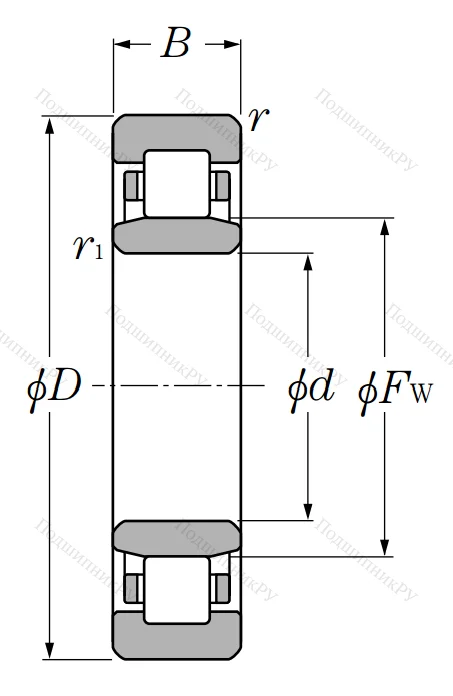 Роликовый цилиндрический подшипник NU 2318