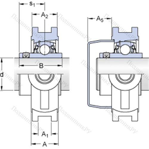 Натяжные подшипниковые узлы типа Y (литой корпус, крепление стопорными винтами) TUWK 20 LTA