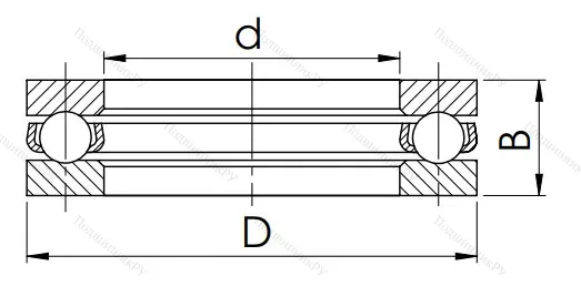 Упорный шариковый подшипник 8216 (51216)