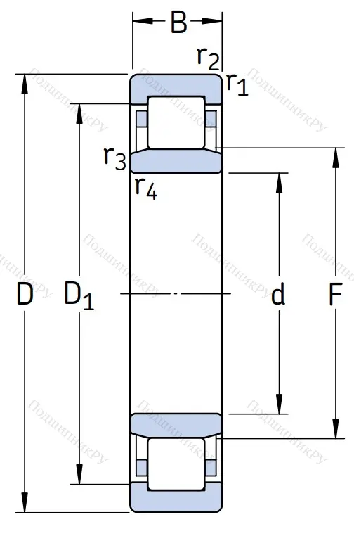 Роликовый цилиндрический подшипник NU 207 ECP