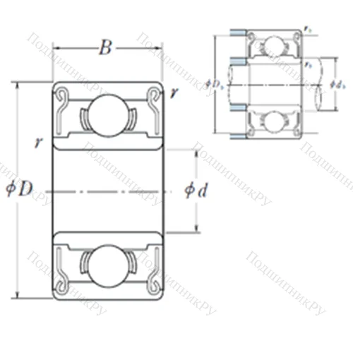 Подшипник шариковый радиальный R 155ZZ