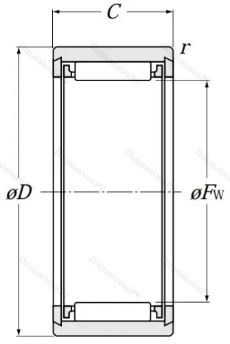 Игольчатый подшипник NK 9/12 T 2