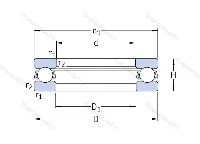 Упорный шариковый подшипник 51205