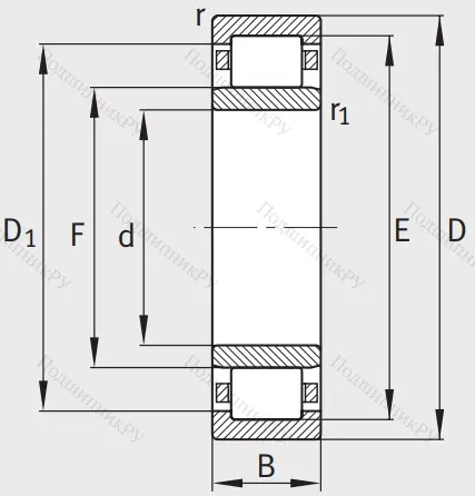Роликовый цилиндрический подшипник NU 2311 E XL M 1C 3