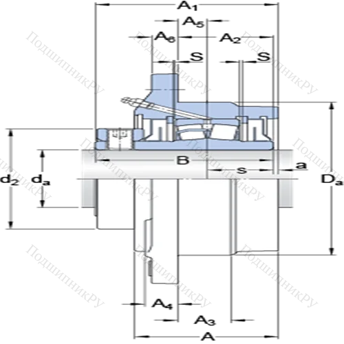 Фланцевые роликоподшипниковые узлы (стопорное кольцо и втулка, для дюймовых валов) FYRP 3 11/16-18