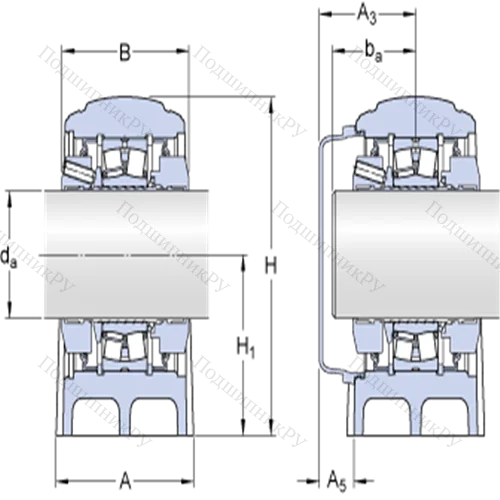Стационарные роликоподшипниковые узлы (SKF ConCentra, для метрических валов) SYNT 55 FW