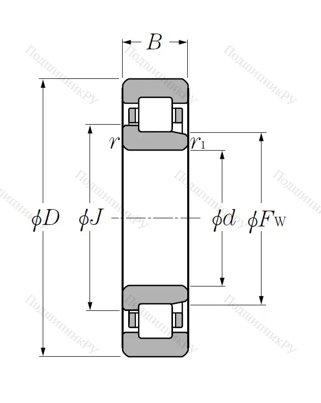 Роликовый цилиндрический подшипник NJ 2310