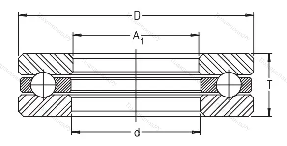 Упорный шариковый подшипник 51107