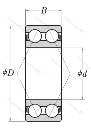 Двухрядный шариковый подшипник 3203 B 2RSRTNG С3 от производителя  NSK
