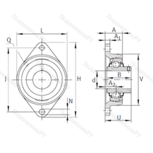 Подшипниковый узел шариковый радиальный RCJTY 1-11/16