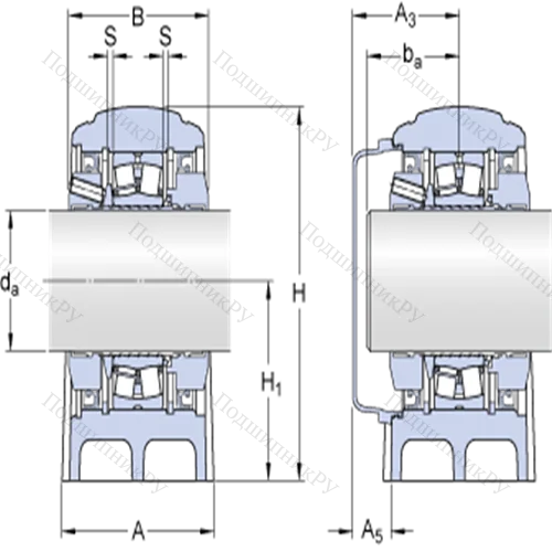 Стационарные роликоподшипниковые узлы (SKF ConCentra, для метрических валов) SYNT 55 LTF