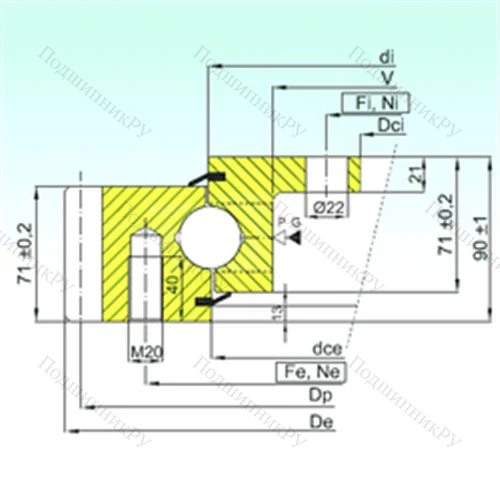 Подшипник шариковый опорно-поворотный EBL.30.1355.201-2STPN