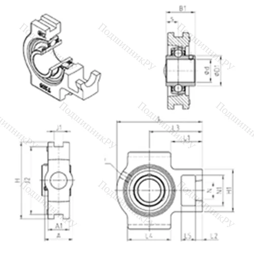 Подшипниковый узел шариковый радиальный UCT 313