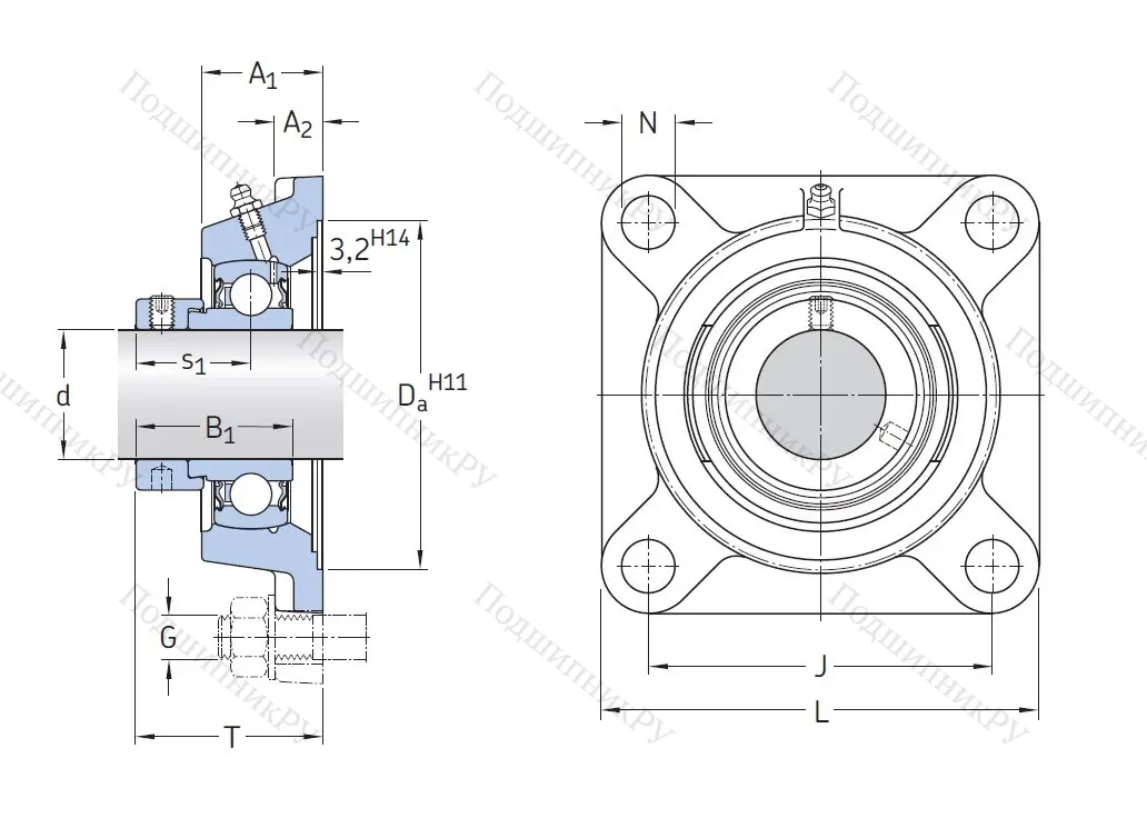 Подшипниковый узел FY 40 FM