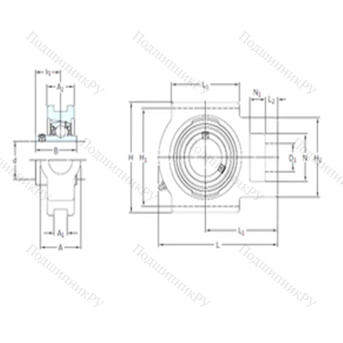 Подшипниковый узел шариковый радиальный TU 45 TF