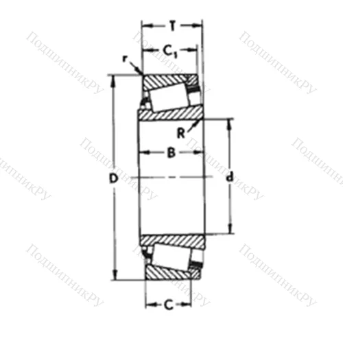 Подшипник роликовый радиально-упорный U 399/U 360L
