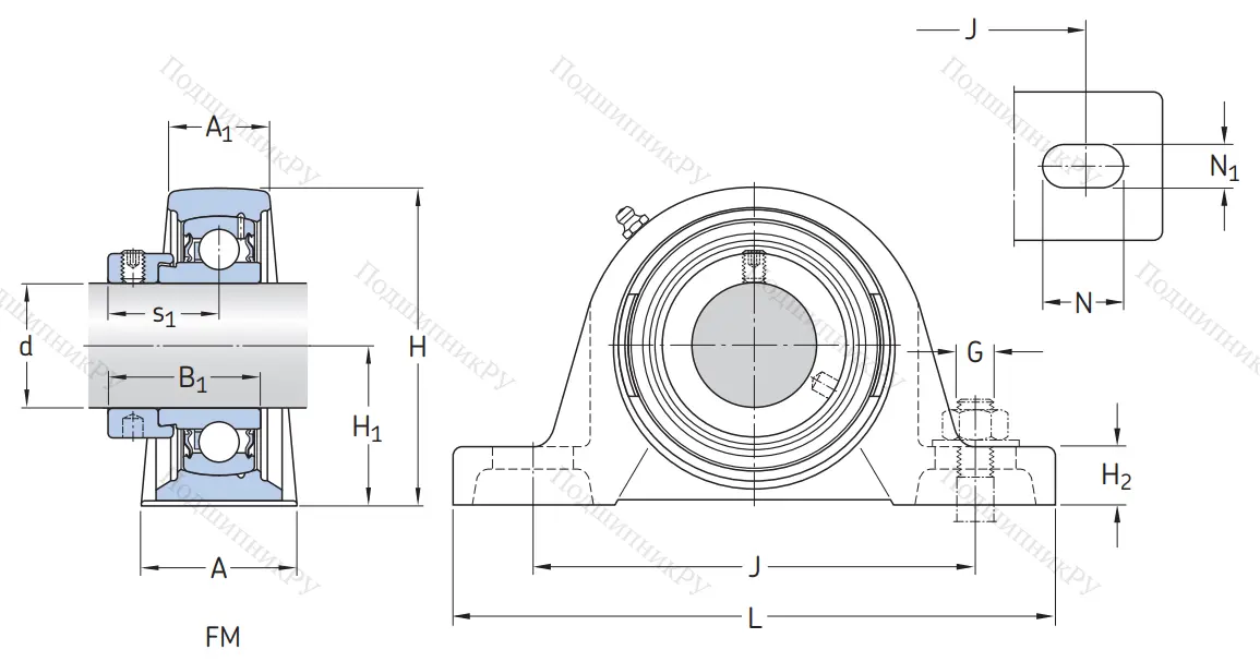 Подшипниковый узел SY 60 FM