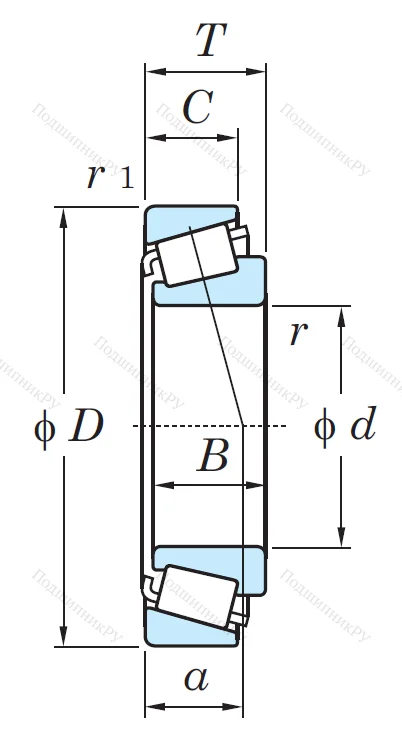 Конический роликовый подшипник 32907 JR