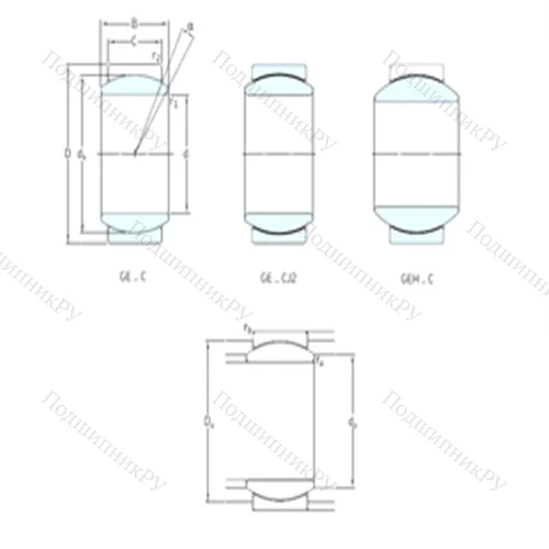 Подшипник скольжения сферический GEH 30TXG 3E-2LS