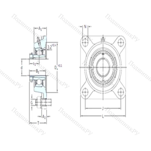 Подшипниковый узел шариковый радиальный FYJ 50 KF+HS 2310
