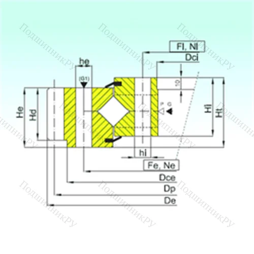 Подшипник роликовый опорно-поворотный ER 1.25.0400.400-1SPPN