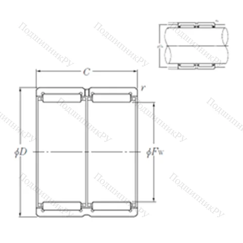 Подшипник игольчатый радиальный RNA 6917R