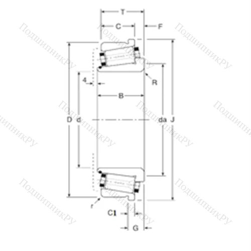 Подшипник роликовый радиально-упорный 160098X/160158XC