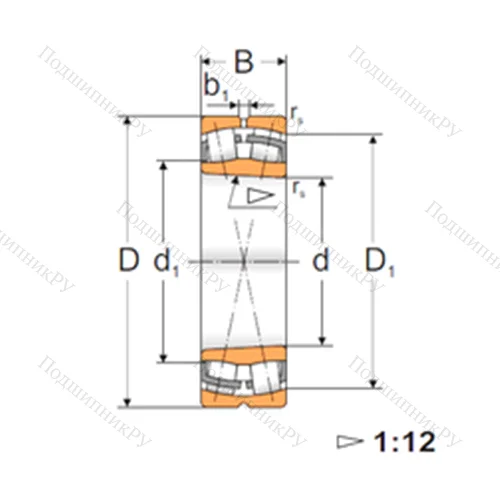 Подшипник роликовый радиальный самоцентрирующийся 22312 KW 33