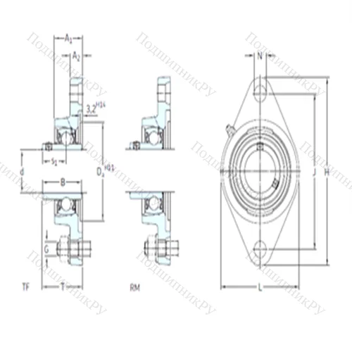 Подшипниковый узел шариковый радиальный FYTB 1.3/4 TF