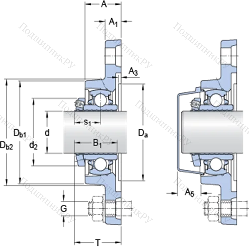 Фланцевые подшипниковые узлы типа Y (корпус типа Y-TECH, овальный фланец, крепление стопорными винтами) FYTB 1.1/2 LDW