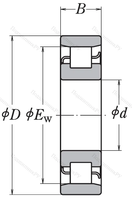 Роликовый цилиндрический подшипник N 308 W