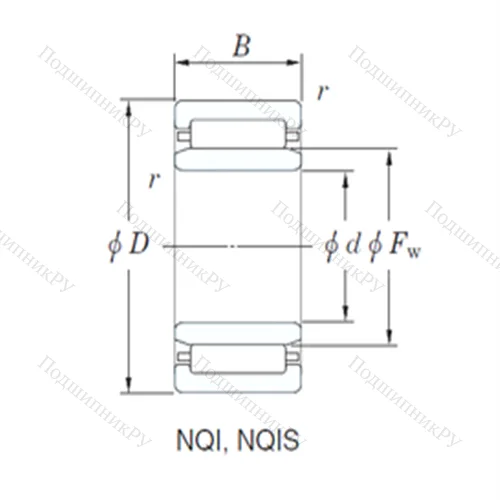 Подшипник игольчатый радиальный NQI 15/16
