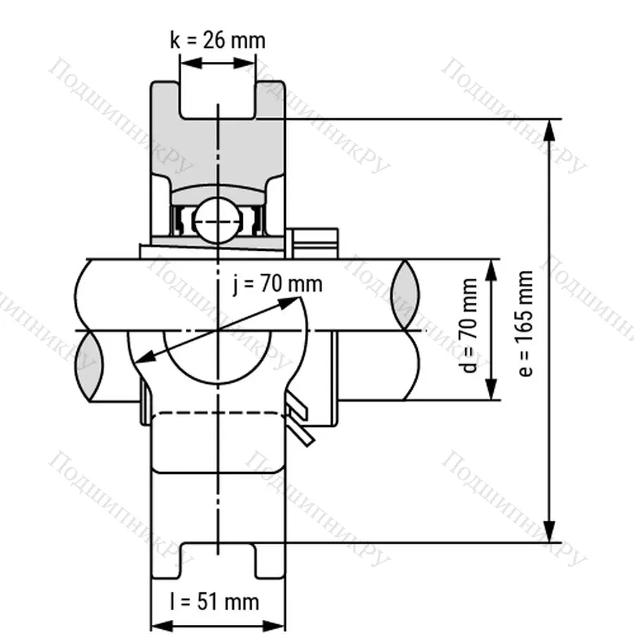 Подшипниковый узел UKT 216+H 2316 - Вал: 70 мм