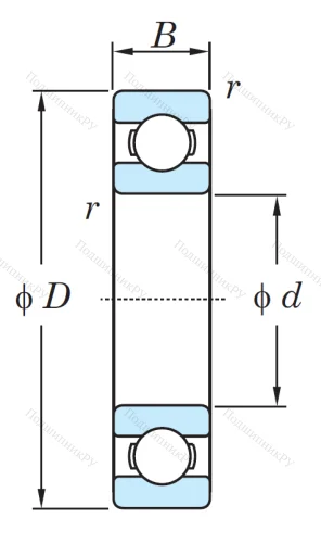Однорядный шариковый подшипник 16009 от производителя  KOYO
