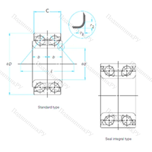 Подшипник шариковый радиально-упорный SA 1021
