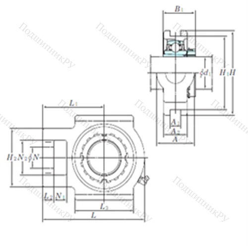 Подшипниковый узел шариковый радиальный UKTX 07