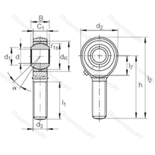 Подшипник скольжения сферический GAKL 8 PB