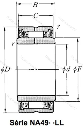 Игольчатый подшипник NA 4910 LL/3AS