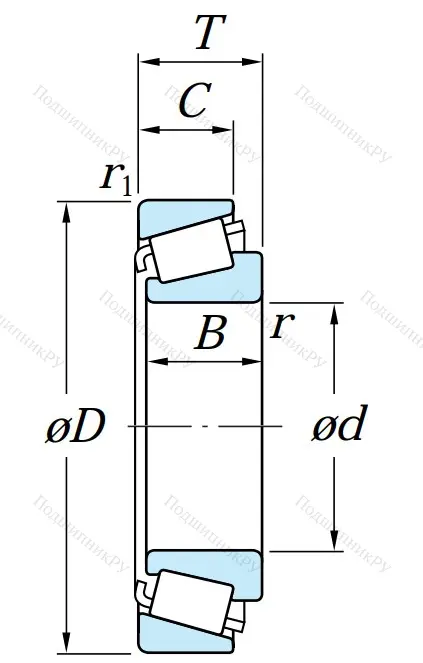 Конический роликовый подшипник 30309 DJR (31309)