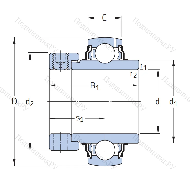 Корпусный подшипник YEL 204-2F