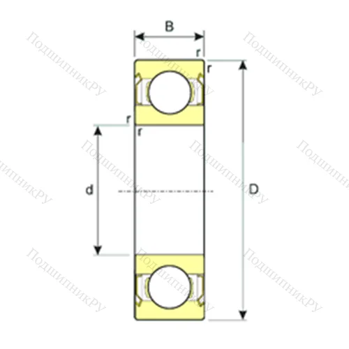 Подшипник шариковый радиальный SS 61814-2RS