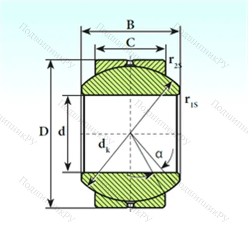 Подшипник скольжения сферический GE 16 SB