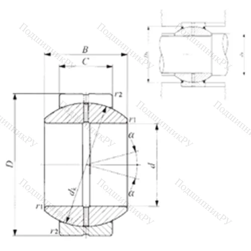 Подшипник скольжения сферический GE 45GS
