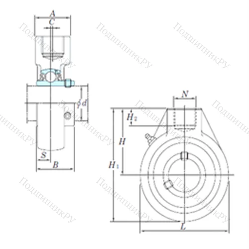 Подшипниковый узел шариковый радиальный UCHA 215-48