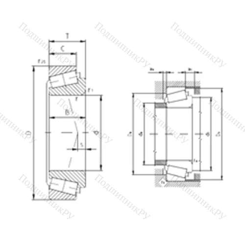 Подшипник роликовый радиально-упорный LM 603049/LM 603011