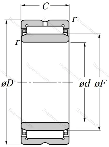 Игольчатый подшипник NA 4914 R